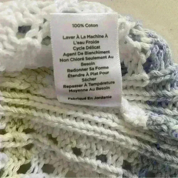 Talbots OPEN STITCH COTTON SWEATER Size M Multi Pastel Lighweight Cotton Casual - Picture 7 of 12